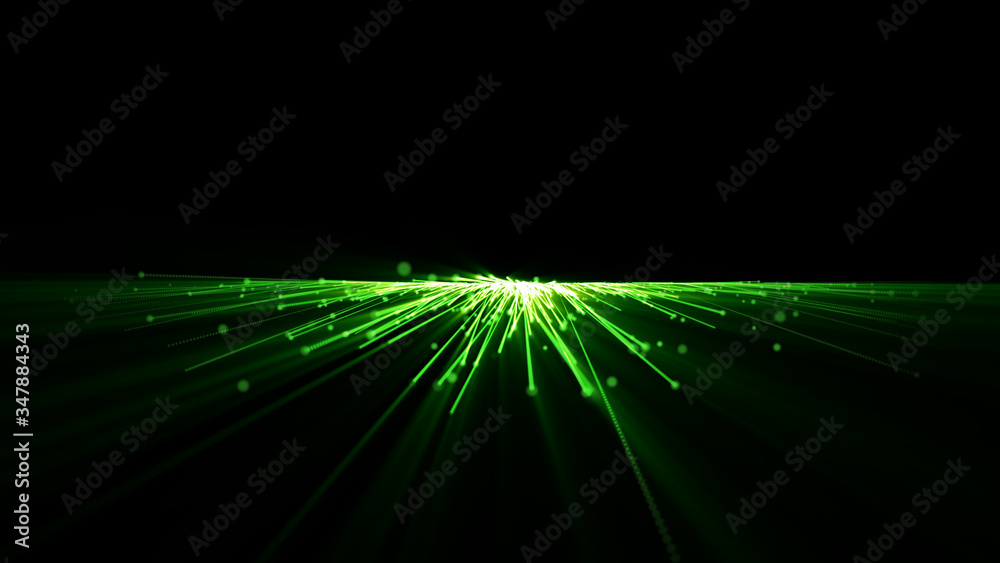 Poster Stripe Line Explode Into Empty Space Illustration Background. Beautiful Dynamic Futuristic Shape For Infographic Poster Design.