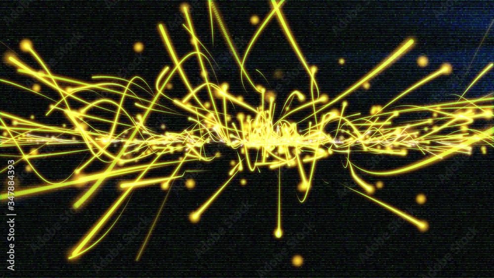 Poster Stripe Line Explode Into Empty Space Illustration Background. Beautiful Dynamic Futuristic Shape For Infographic Poster Design.