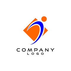 business logo design, abstract people logo design vector