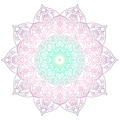 Vector round abstract circle. Mandala style. Decorative element, colored circular design element.