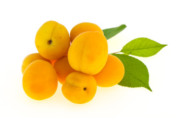 Ripe tasty sweet apricots heap