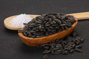 Tasty roasted sunflower seeds heap