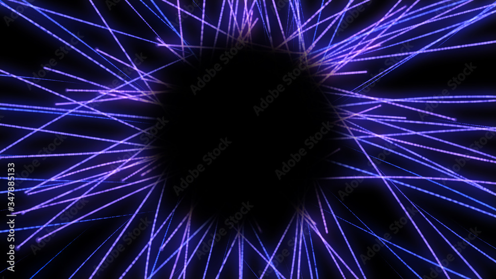 Aufkleber Abstract Line Elements Speed Of Light Concept Explosion  Illustration. Starburst Dynamic Rays Sparkling With Deep Energy Texture Background.