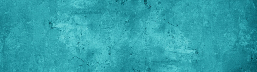 Abstract dark aquamarine turquoise concrete stone paper texture background banner, trend color 2020
