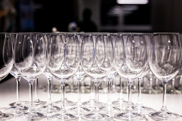 empty glasses of wine