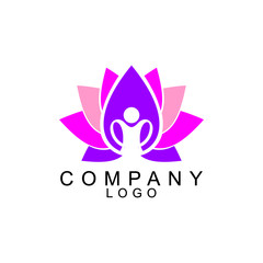 yoga, spa, meditation lotus flower logo design vector