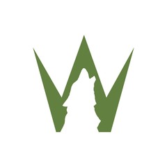 the letter W wolf logo