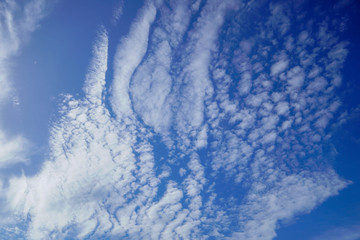 Blue sky background with white clouds
