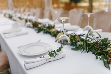 Outdoor gala dinner setting