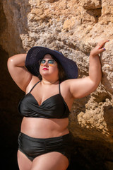 woman with black bikini