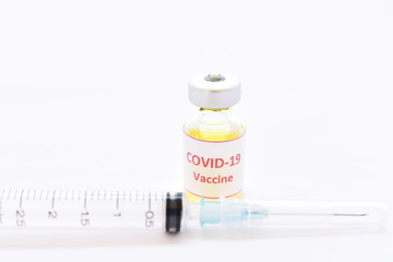 Vial of COVID-19 virus vaccine for injection