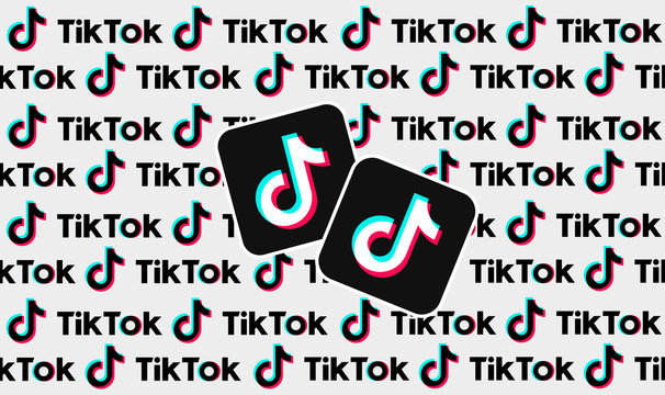 Tik tok social network icon. Clip-art illustration 