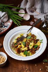 potato Gnocchi with chanterelle mushrooms and parmesan
