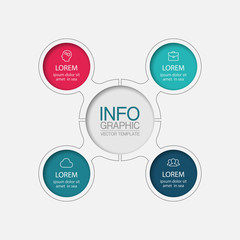 Vector iInfographic template for business, presentations, web design, 4 options.