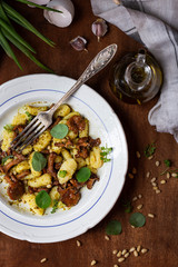 potato Gnocchi with chanterelle mushrooms and parmesan