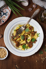 potato Gnocchi with chanterelle mushrooms and parmesan