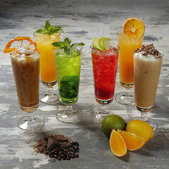 Cocktail close-up on a black background