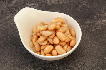 White beans kidney in the bowl