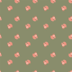 chicken folklore print seamless repeat pattern