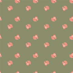 chicken folklore print seamless repeat pattern