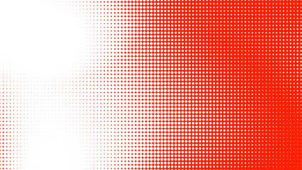 Dots halftone red white color pattern gradient texture with technology digital background. Dots pop art comics style.