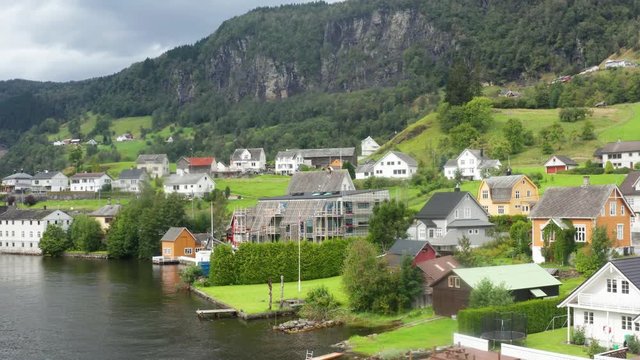 Flight over Norheimsund in Norway