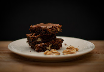 Chocolate brownie with nuts