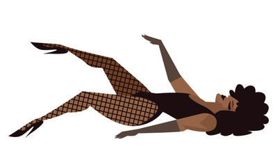 Obraz na płótnie Canvas beautiful crossdresser transsesxual dancing on the floor