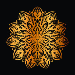 Abstract floral Background with Golden Ornament Mandala Background