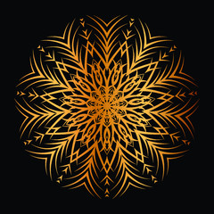 Abstract floral Background with Golden Ornament Mandala Background