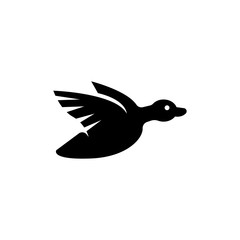 Duck Flying, Hunt Flat Vector Icon