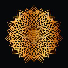 Abstract floral Background with Golden Ornament Mandala Background