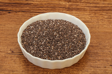 Seasoning chia seeds in the bowl