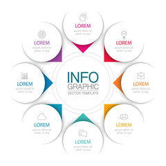 Vector iInfographic template for business, presentations, web design, 8 options.