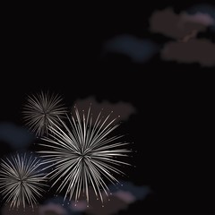 Fototapeta premium 夜の花火の背景イラスト