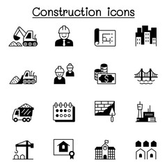 Construction icons set vector illustration graphic design