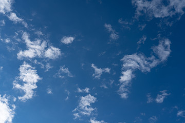 White clouds on blue sky