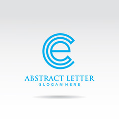 Blue Abstract Letter CE template logo design. Vector illustrator ep.10