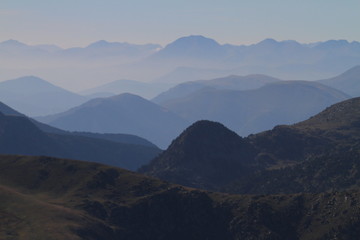 Pyrenees moutains view from top