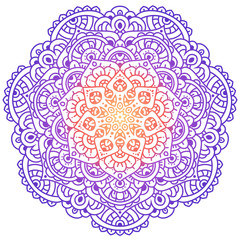 Vector round abstract circle. Mandala style. Decorative element, colored circular design element.