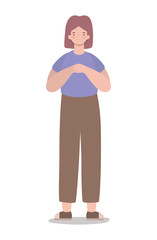 Isolated sad woman cartoon vector design