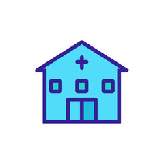 christian architectural building icon vector. christian architectural building sign. color symbol illustration