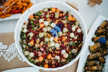 photo of a salad bowl on the kitchen table