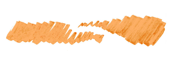 orange marker spot on a white background. Background for the name
