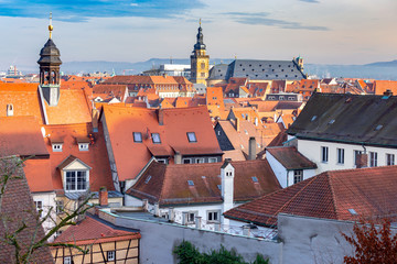 Fototapeta premium Bamberg. Aerial city view in the evening.