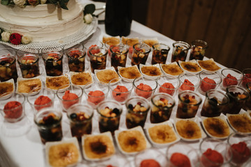 photo of a desert open buffet table