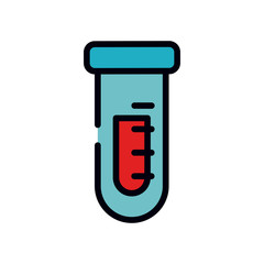 medicine concept, test tube icon, line and fill style