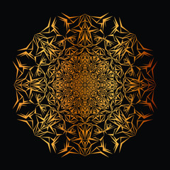 Abstract floral Background with Golden Ornament Mandala Background
