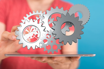 gear Technology setting concept background.