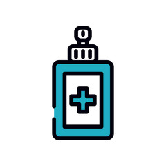 Fototapeta premium medicine concept, alcohol bottle icon, line and fill style